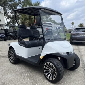 Side profile of 2024 E-Z-GO Freedom RXV ELiTE Lithium Bright White in Phoenix Arizona