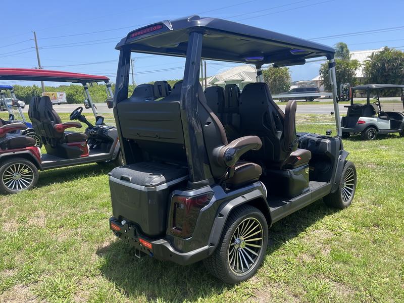 Dashboard of 2025 Evolution D-Max GT4 Black golf cart available in Pennsylvania with export and nationwide delivery