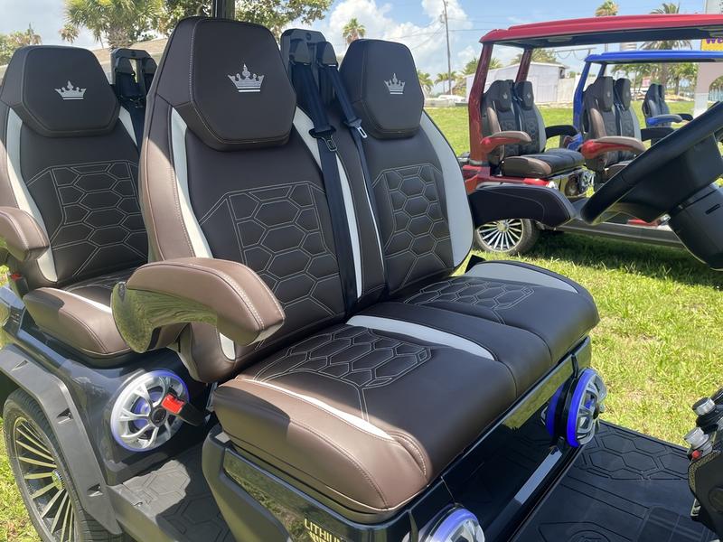 Rear view of 2025 Evolution D-Max GT4 Black golf cart available in Pennsylvania with export and nationwide delivery