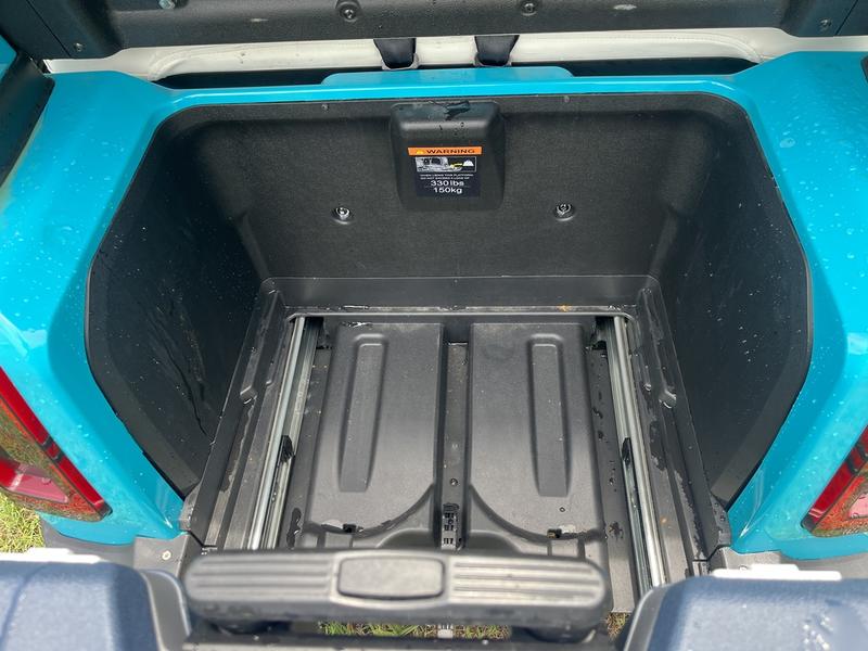 Rear cargo and utility section of 2025 Evolution D-Max GT4 Sky Blue with export and nationwide delivery available