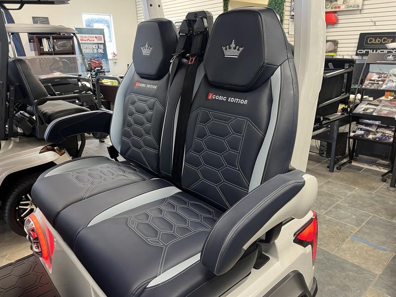 Dashboard of 2025 Evolution D-Max GT4 White golf cart available in Alabama with export and nationwide delivery