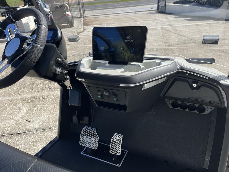 Dashboard and controls of 2025 Star EV Sirius 4 at The Landings Golf & Athletic Club.