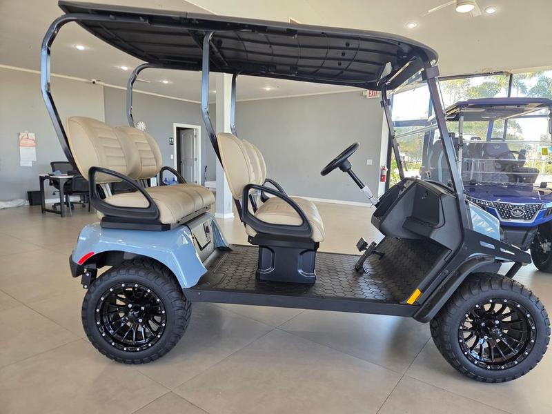 Front view of 2025 E-Z-GO Liberty LSV ELiTE Lithium Ocean Grey in Atlanta Georgia