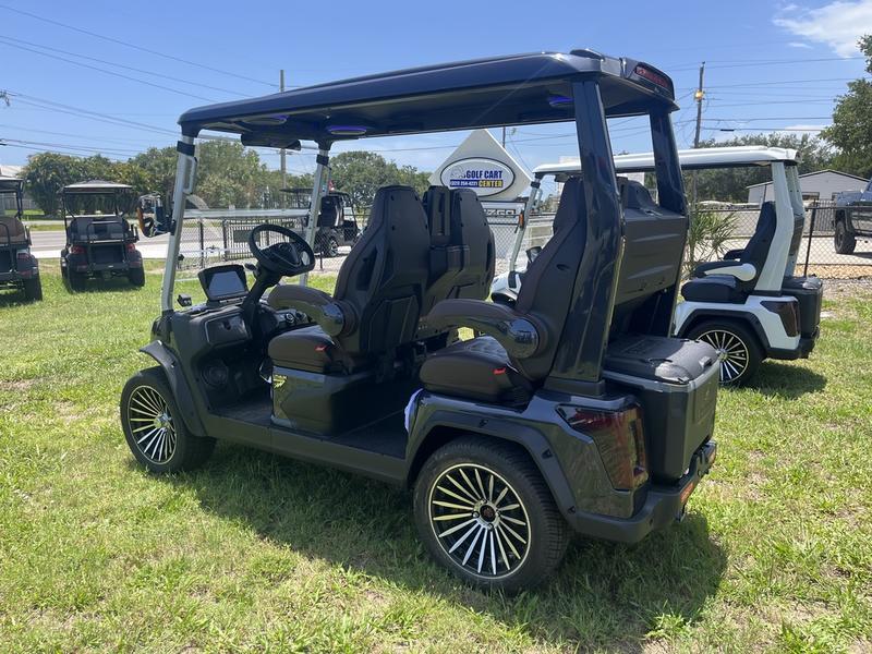 Street legal 2025 Evolution D-Max GT4 Black electric golf cart available in Pennsylvania with export and nationwide delivery